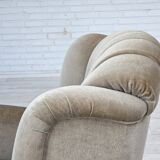 1970s, Danish armchair, original condition, furniture velour, beech wood.
