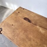 1980 pine wheeled console table