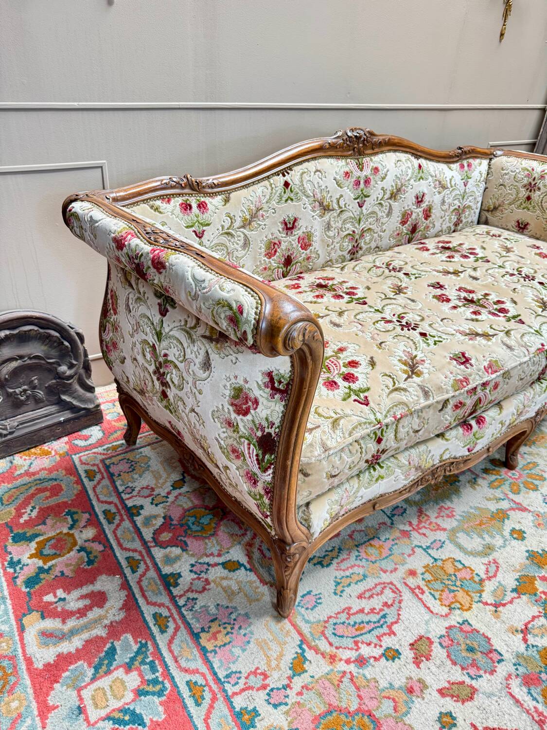 Cross Bed Known as “Turkish” in Walnut, Louis XV Style, 19th Century
