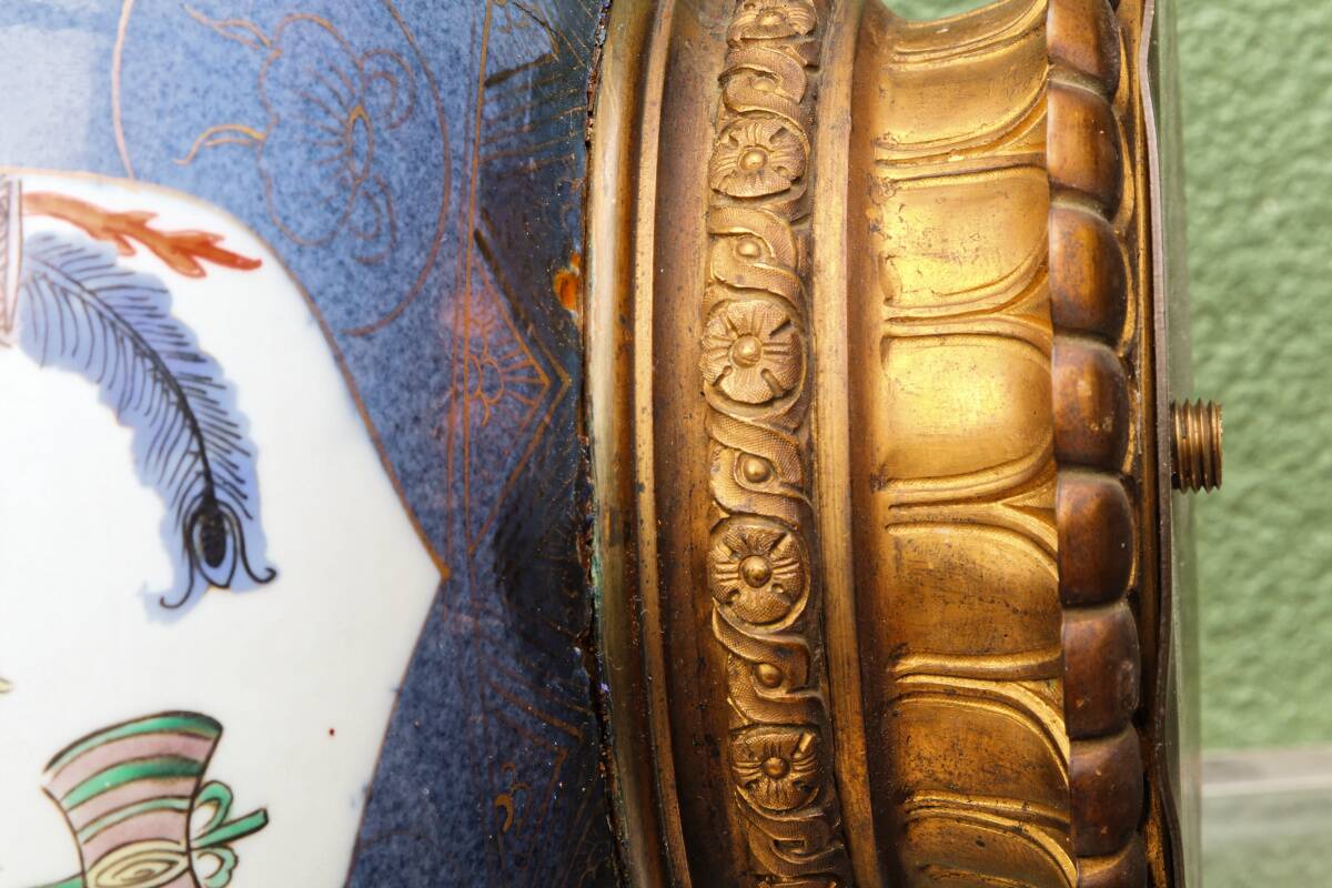Lamp base, Chinese porcelain, Kangxi style, late 19th century.