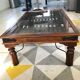 Tray coffee table decorated with a wrought iron trellis from 60-70