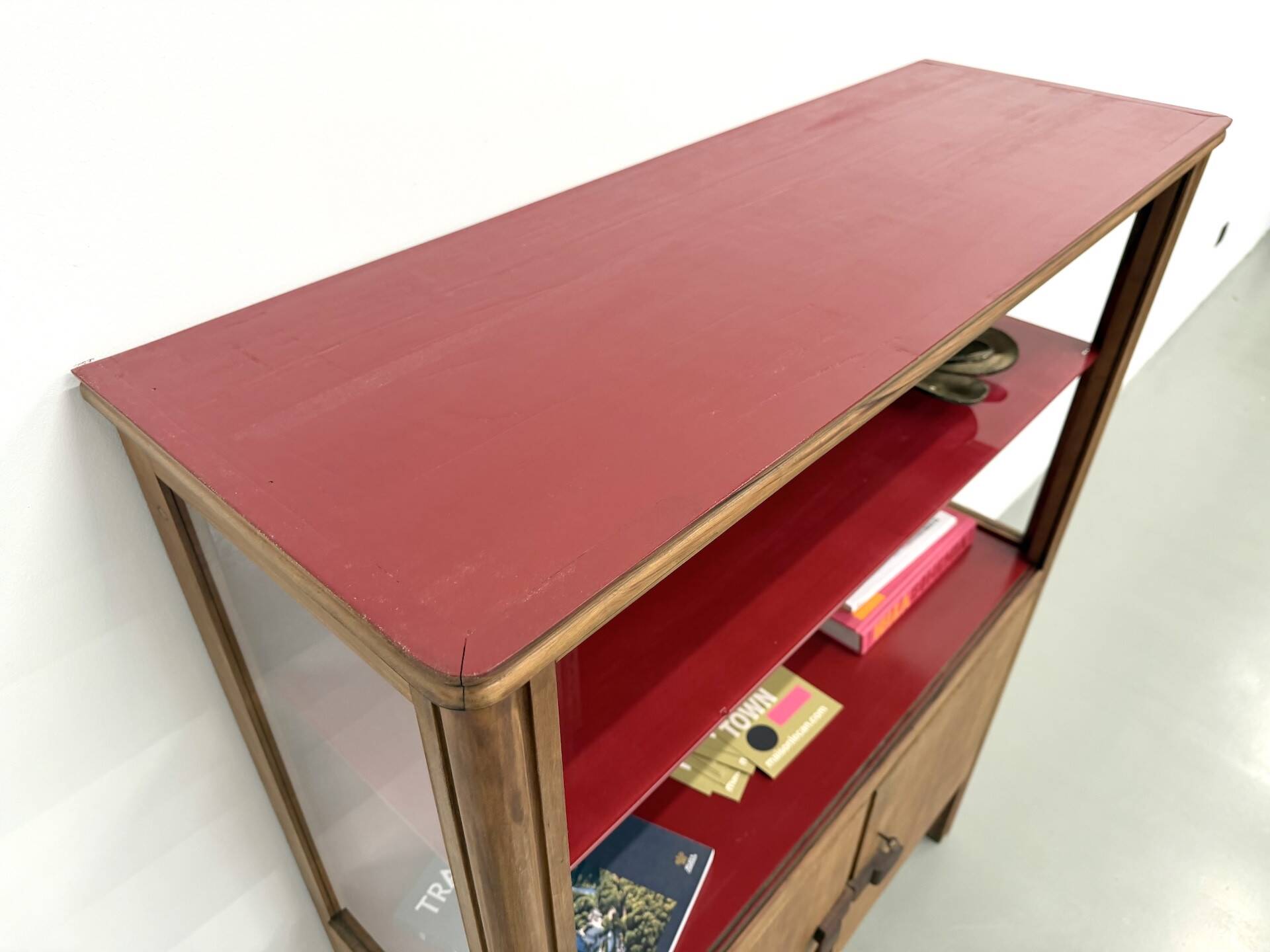 1950s Brazilian modernist library in exotic wood and lacquer