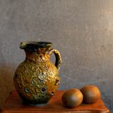 Vintage ceramic pitcher Fat Lava foams glaciers LE CYCLOPE, Annecy