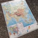 Ancienne carte MDI Asie agricole et physique vintage