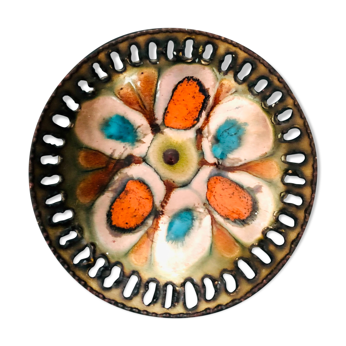 Enamelled metal cut Laurana Rame d'Arte, Italy 60s