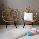 Vintage rattan armchair for adults