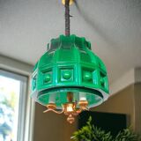 Scandinavian Modern green glass hanging lamp Helena Tynell