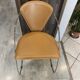 1 Linda armchair chair by Arrben in camel brown leather with a chrome steel frame.