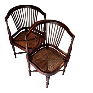 Paire de fauteuils d'angle