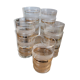 Set of 11 granite glass cups and golden edging
