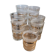 Set of 11 granite glass cups and golden edging