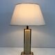 Table Lamp in Travertine and Gold Chrome, French Work, circa 1970