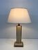 Table Lamp in Travertine and Gold Chrome, French Work, circa 1970