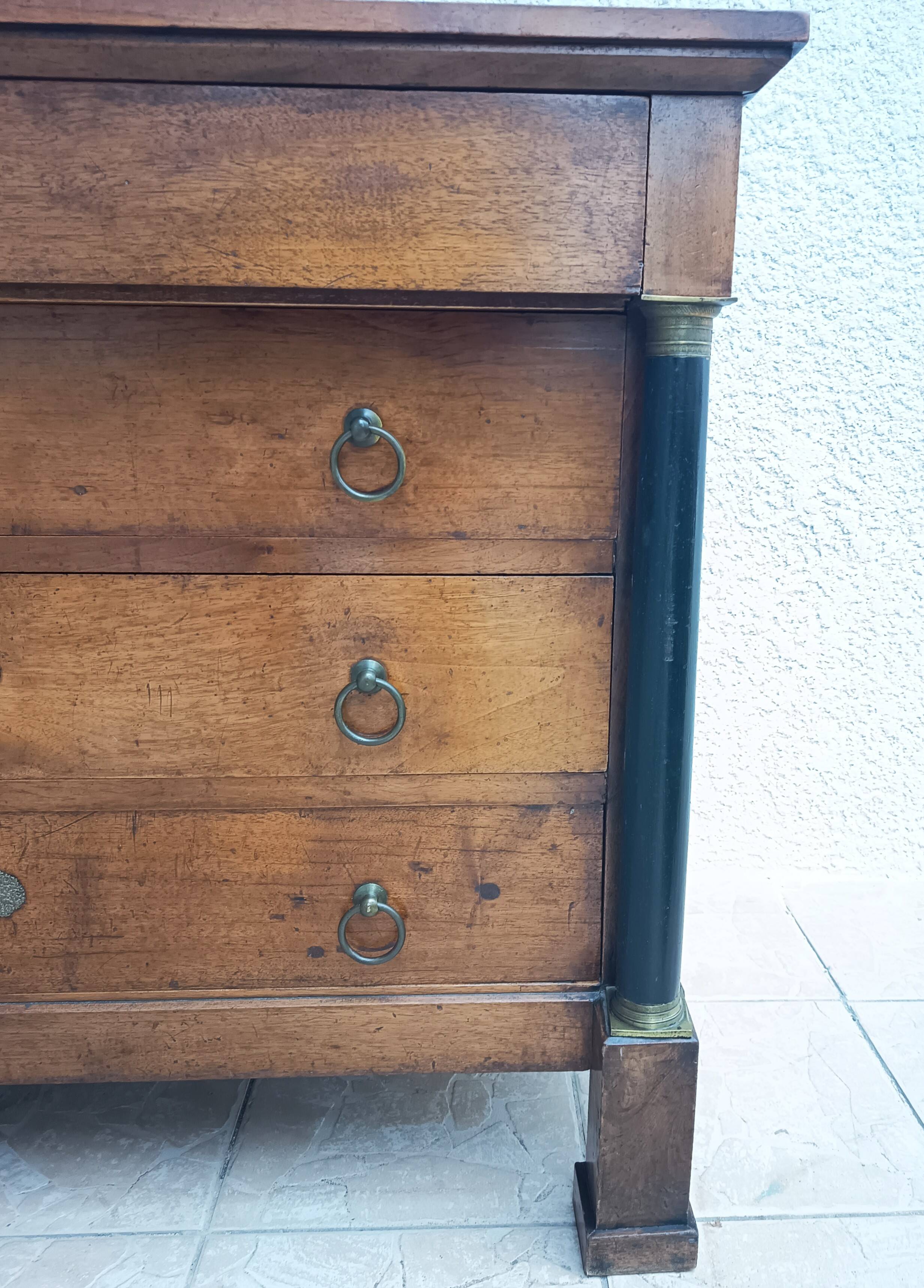 Empire period walnut commode