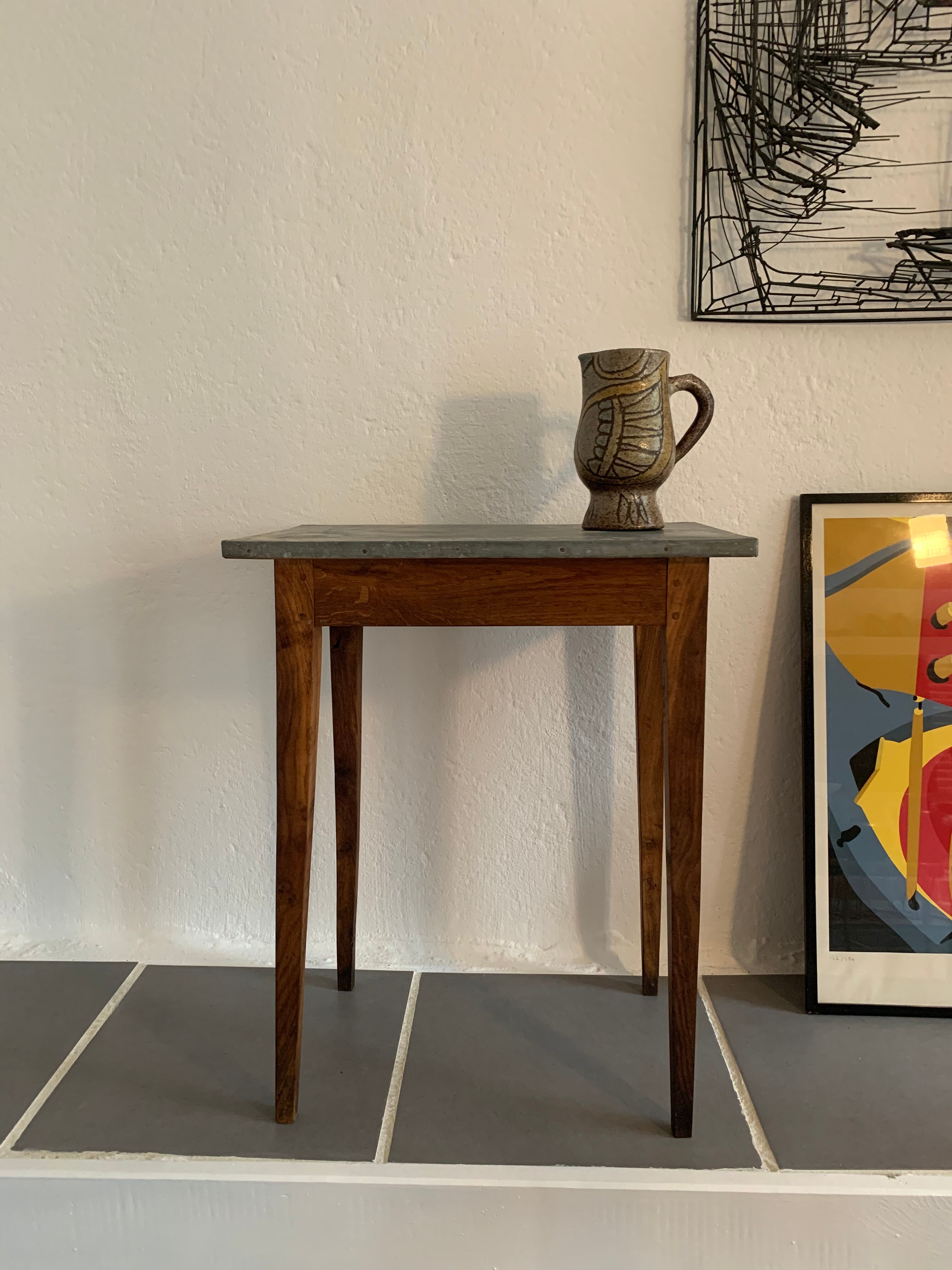 Old zinc tray farm table