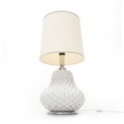 Artichoke table lamp in white ceramic, 1970s