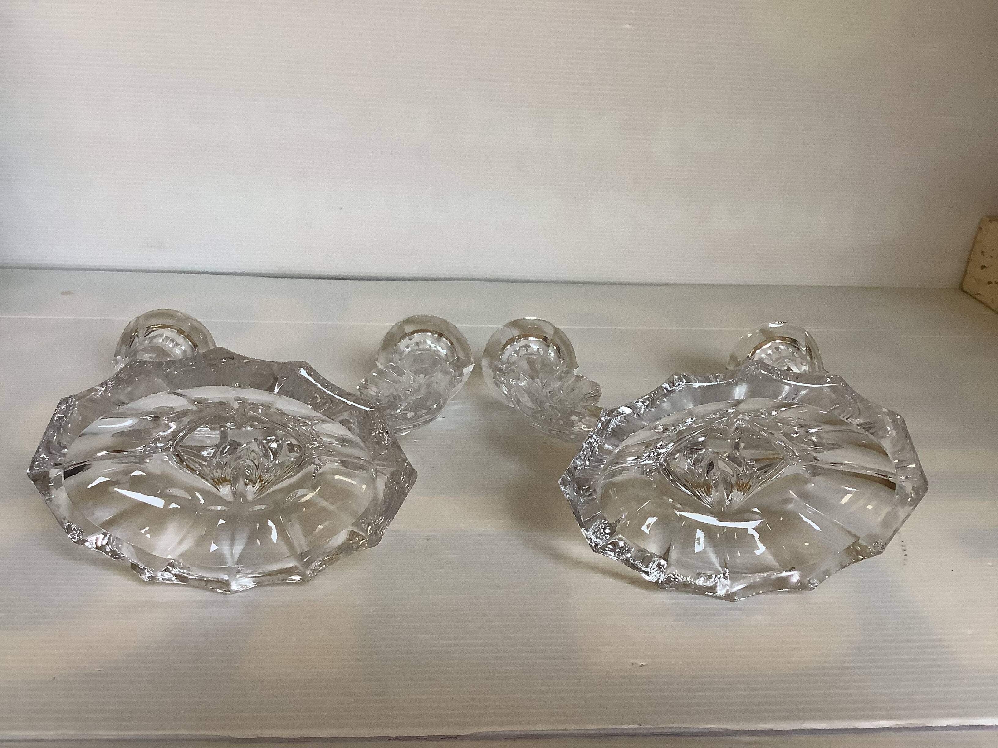 Pair of two-light Art Deco candlesticks