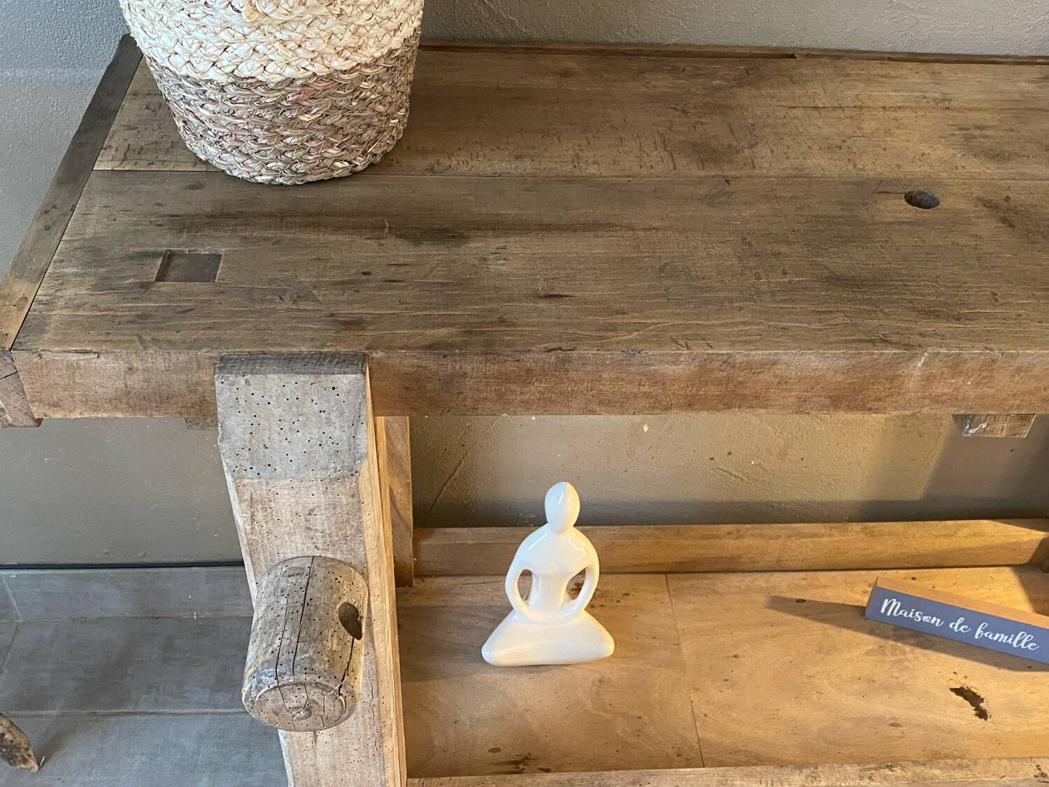 Vintage wooden workbench