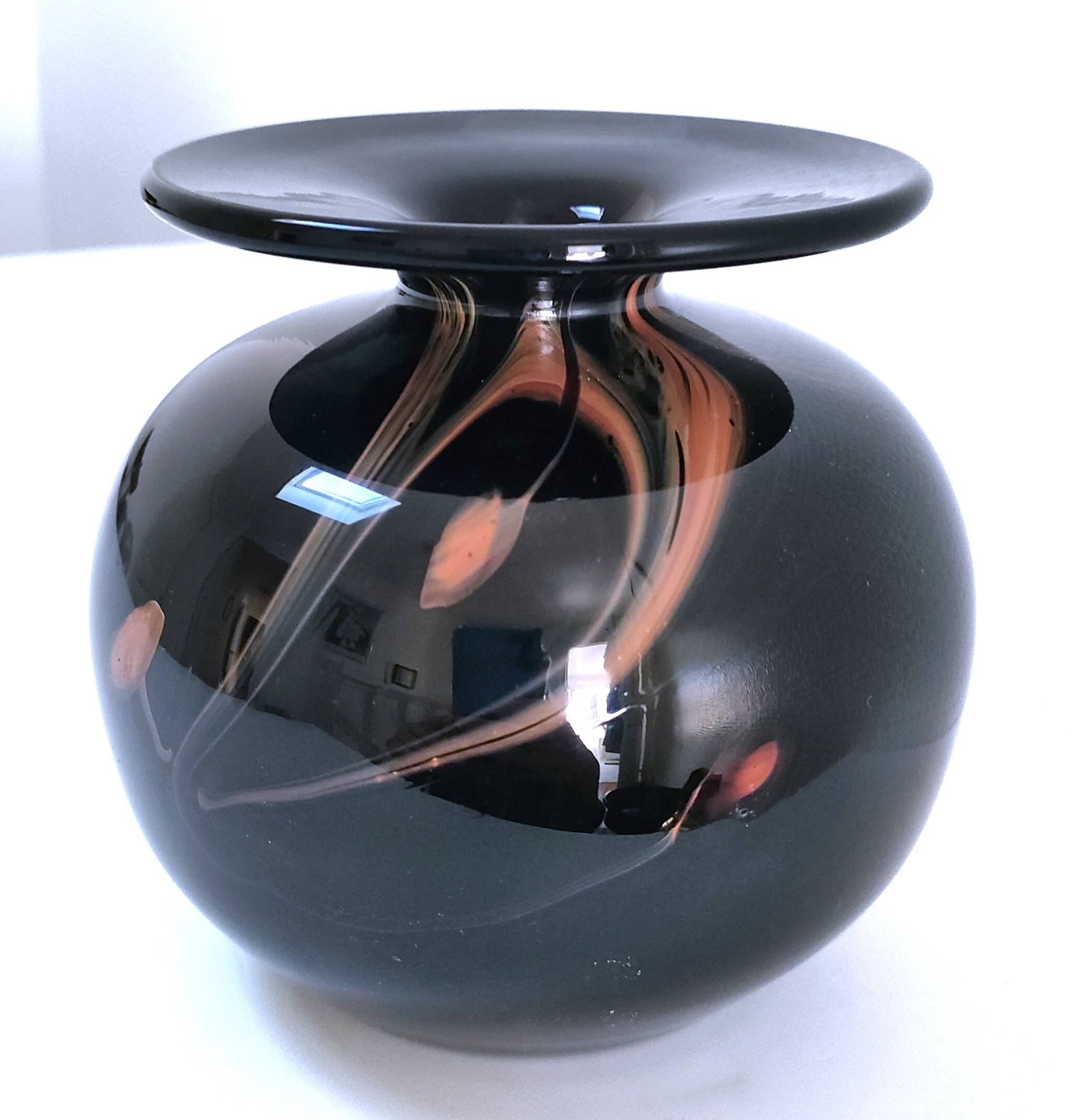 Bob le Bleis ball vase Moorish glassware Old glass paste