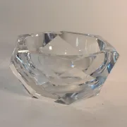 Faceted crystal ashtray, diamond shape
