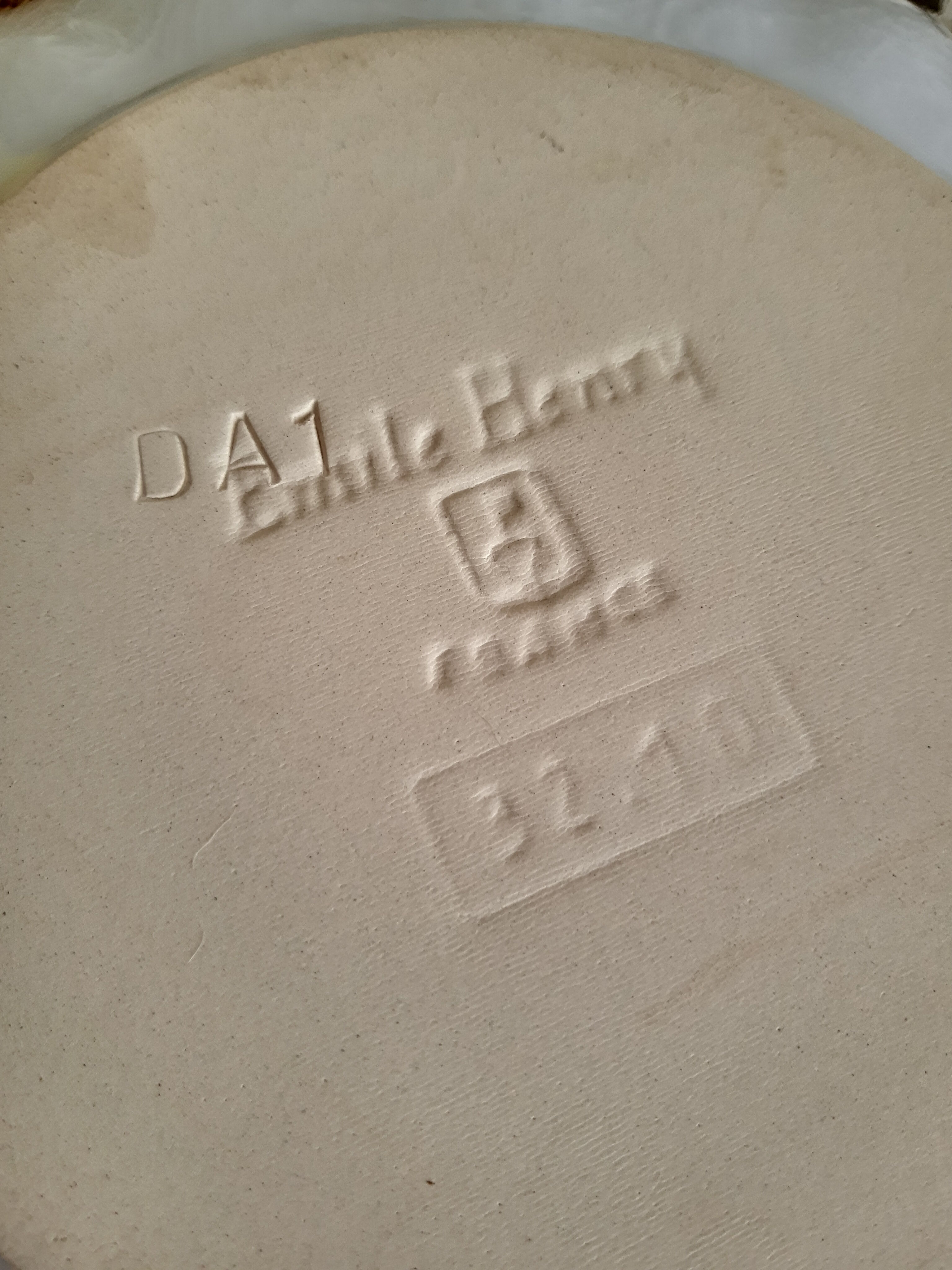 White shell dish Emile Henry France vintage