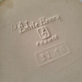 Plat coquillage blanc Emile Henry France vintage