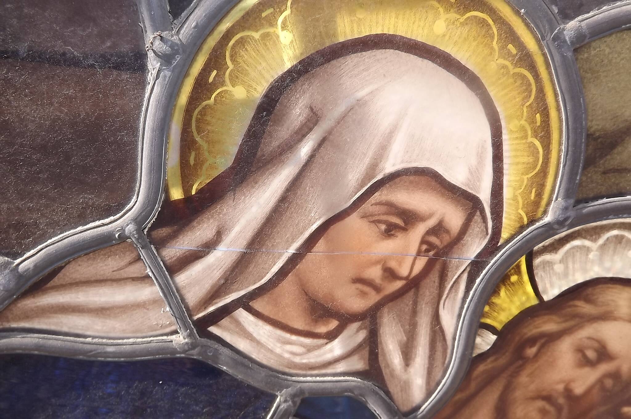 19th century stained glass window “Jesus”