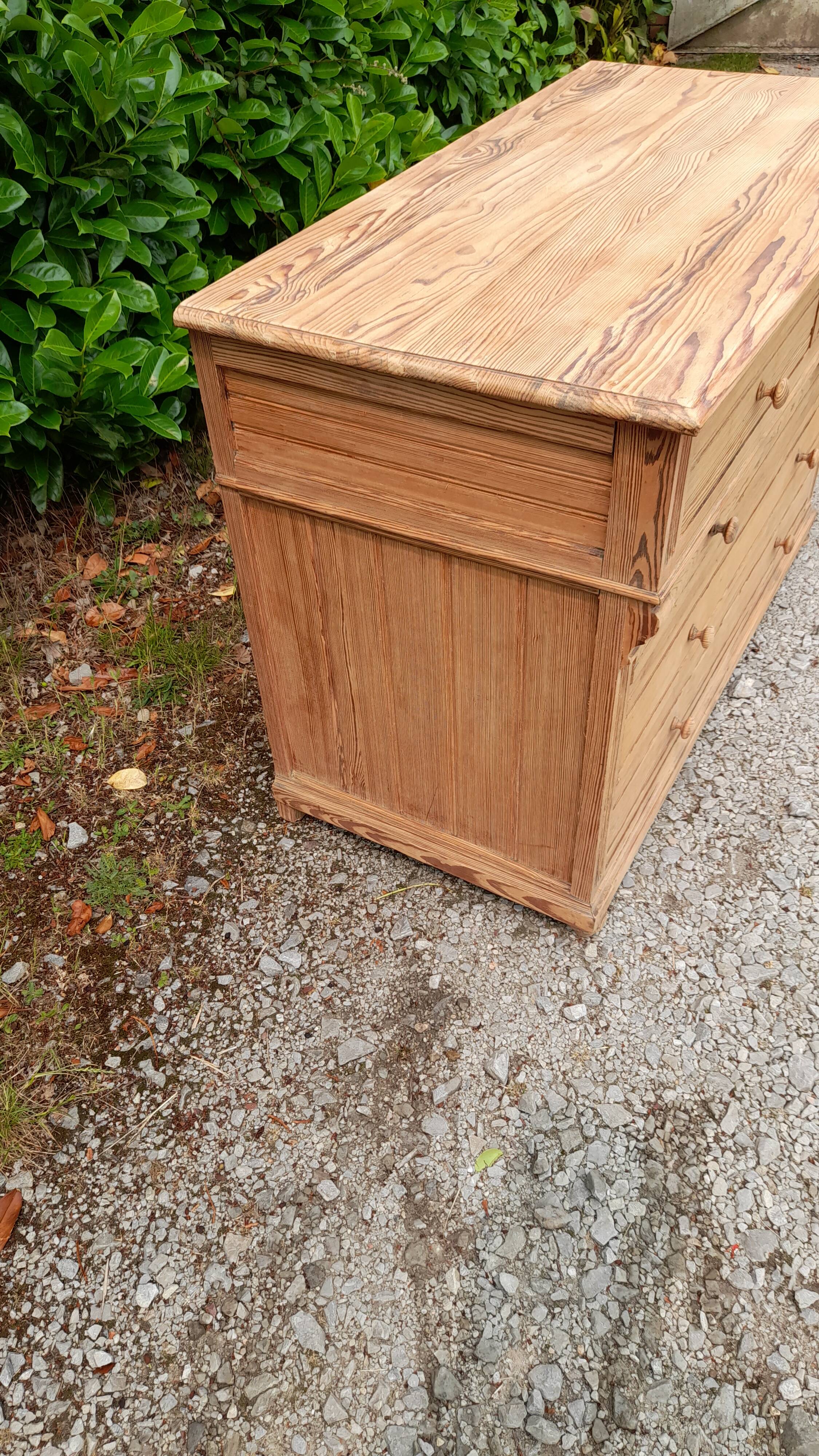 Napoleon III chest of 5 drawers, old pichepin, raw wood