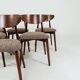 6 brown Scandinavian dining chairs