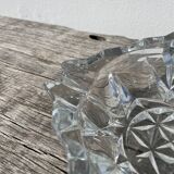 Cendrier en verre taillé transparent 1970