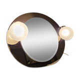 Smoked oval mirror, Italy, 1970