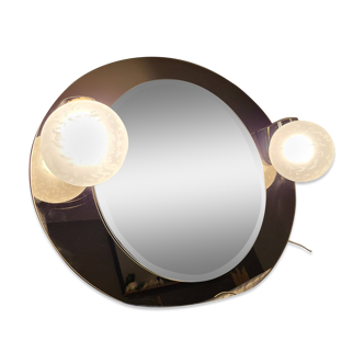 Smoked oval mirror, Italy, 1970