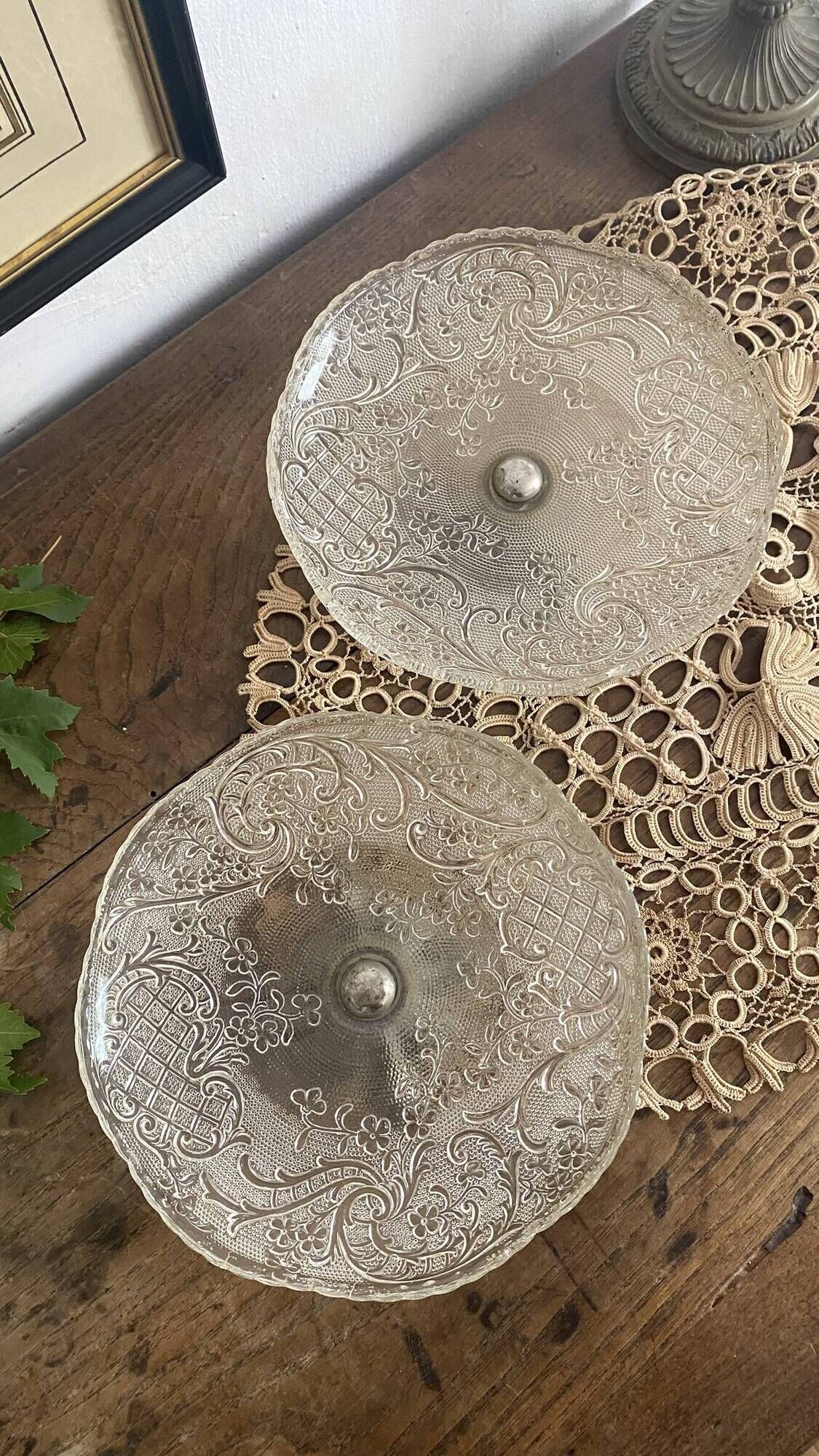 Antique footed bowls, early 20th century compotiers.