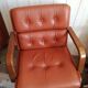 Paire de fauteuils pivotant havane vintage Italie