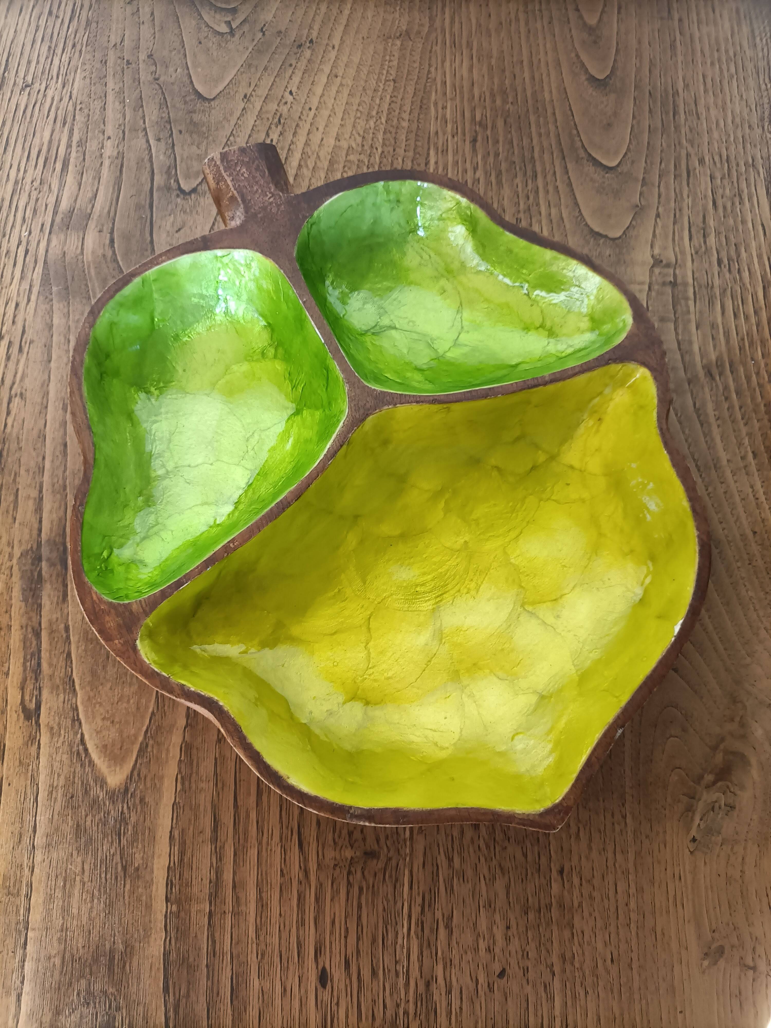 Solid Wood Appetizer Tray with 3 Compartments