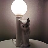 Vintage ceramic cat lamp from the eighties