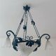 Vintage vine décor chandelier – frosted glass – country house
