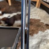 Set of 6 blue chairs with design curves