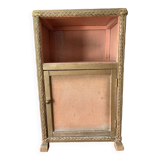 60s pink and gold Lloyd loom bedside table