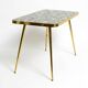 Beautiful Mid Century Modern brass side table with mosaic surface by Münche
