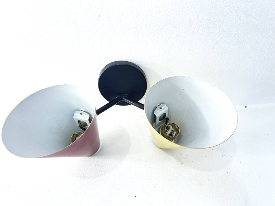 Double two-tone wall light, 1960