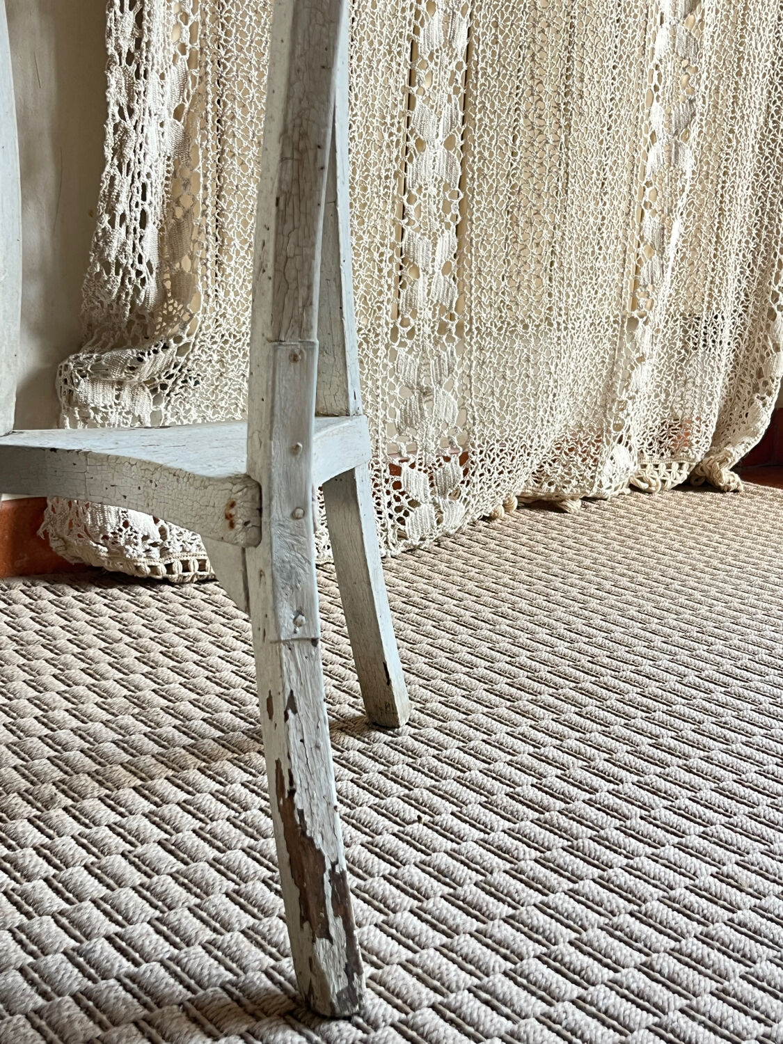 Small side table with an antique finish