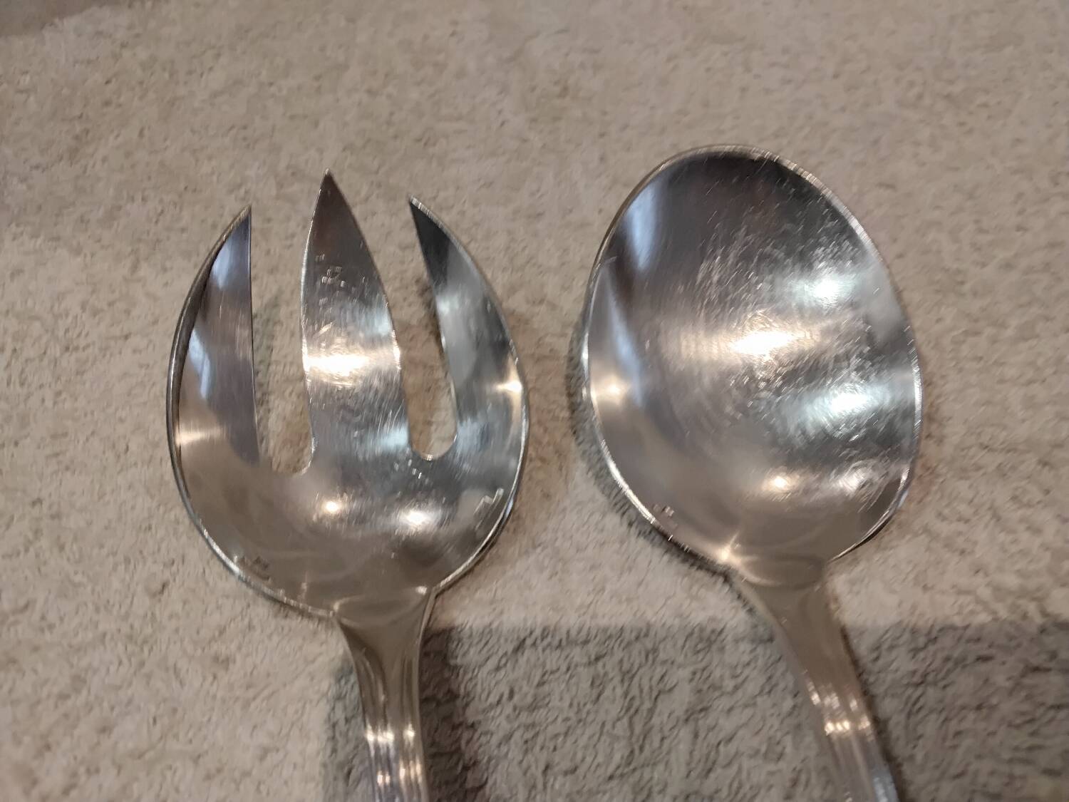 2-piece silver-plated salad serving set by Christofle Albi