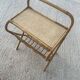 Vintage rattan side table with magazine rack