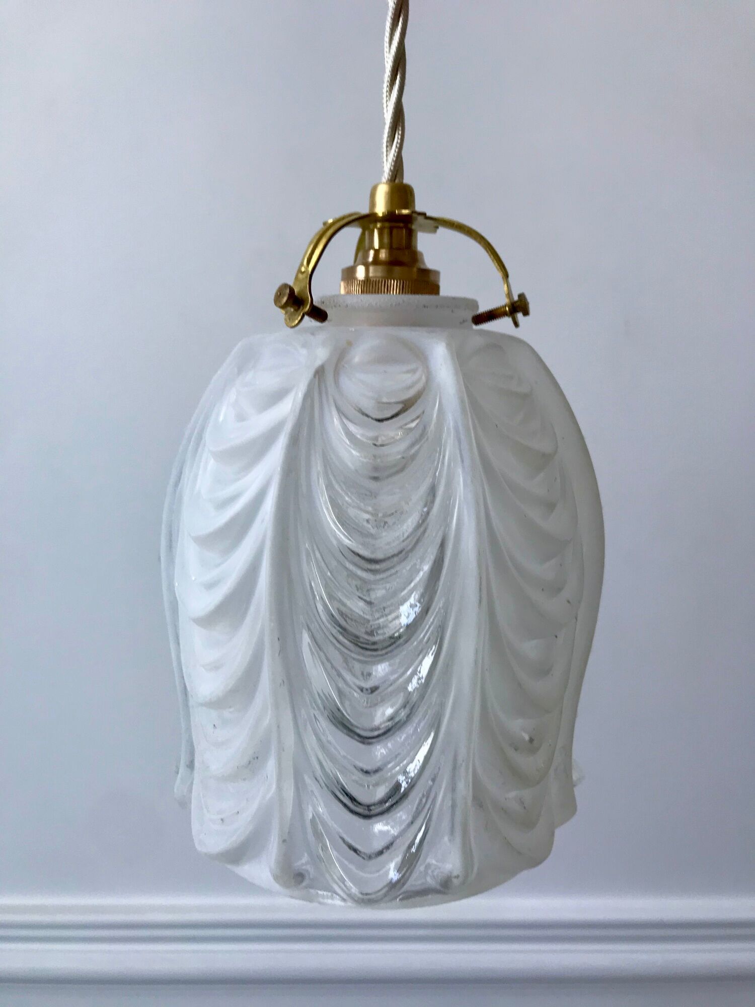 Art Deco frosted glass pendant lamp 30s