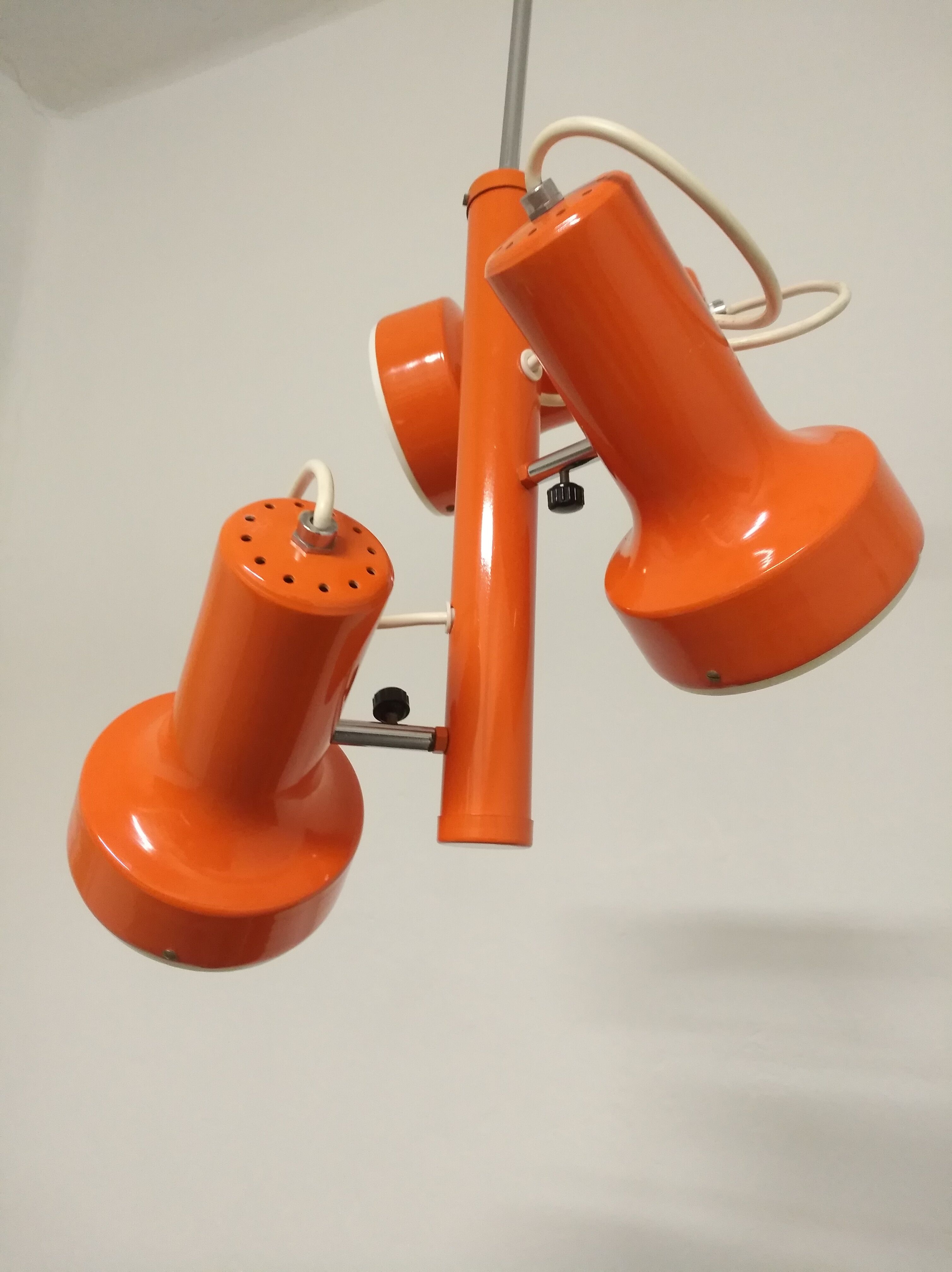 Italian chandelier with 3 spots from the 60s/70s