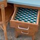 Vintage desk compass feet 1950 and its Baumann chair