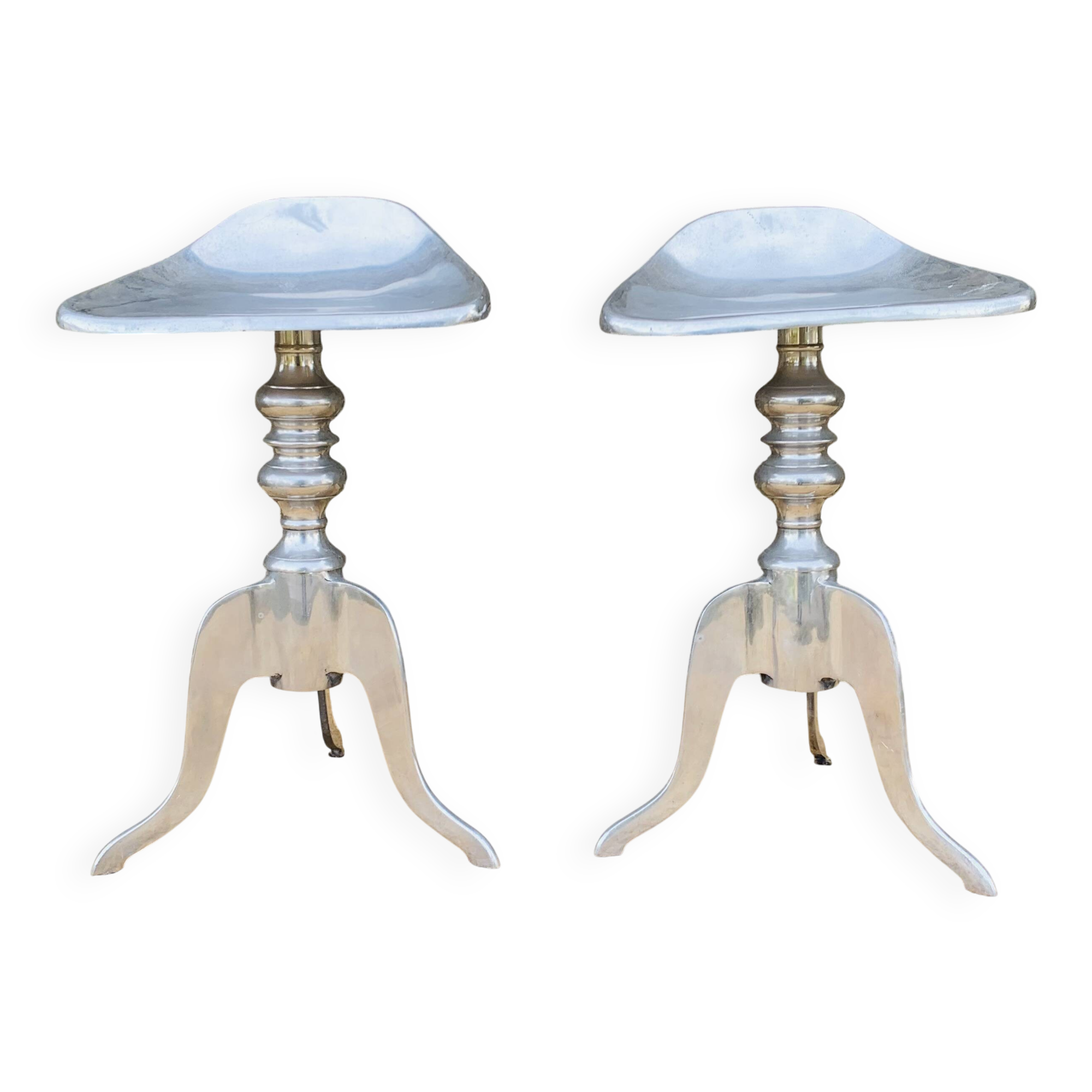 Paire de tabourets en aluminium