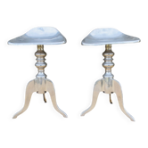 Pair of aluminum stools