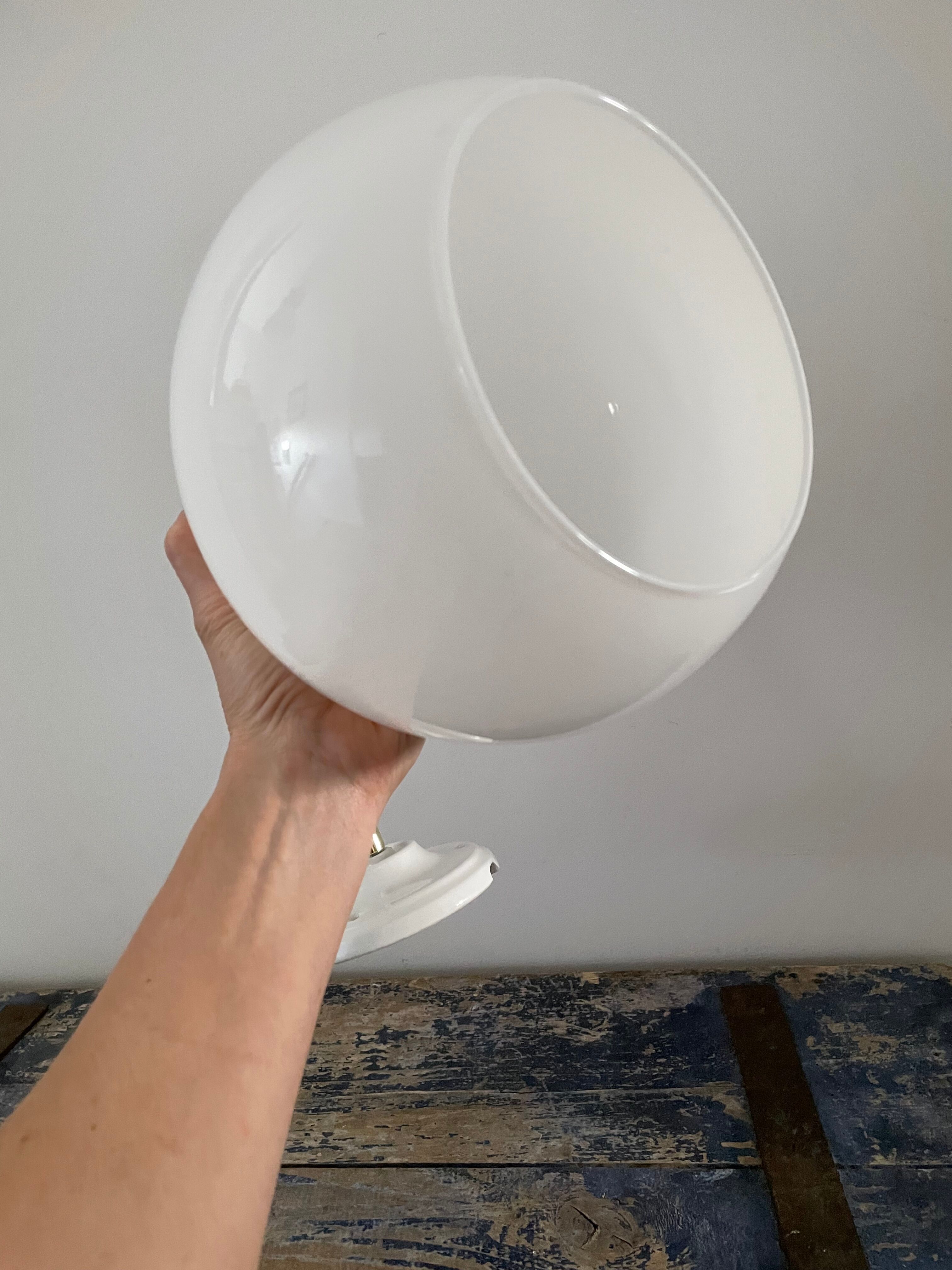 Vintage white opaline wall lamp